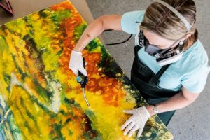 Anne Stine in her studio