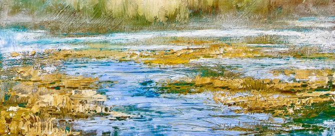 cold wax landscape painting by Anne Stine