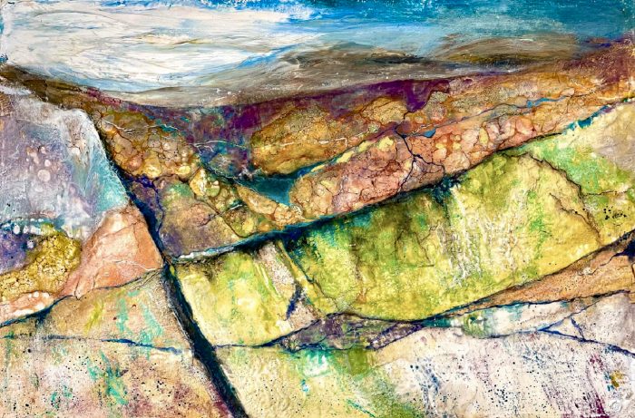 abstract encaustic landscape painting