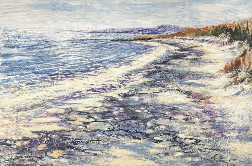 encaustic beach landscape painting