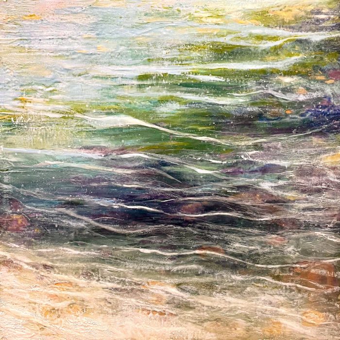 abstract water encaustic painting