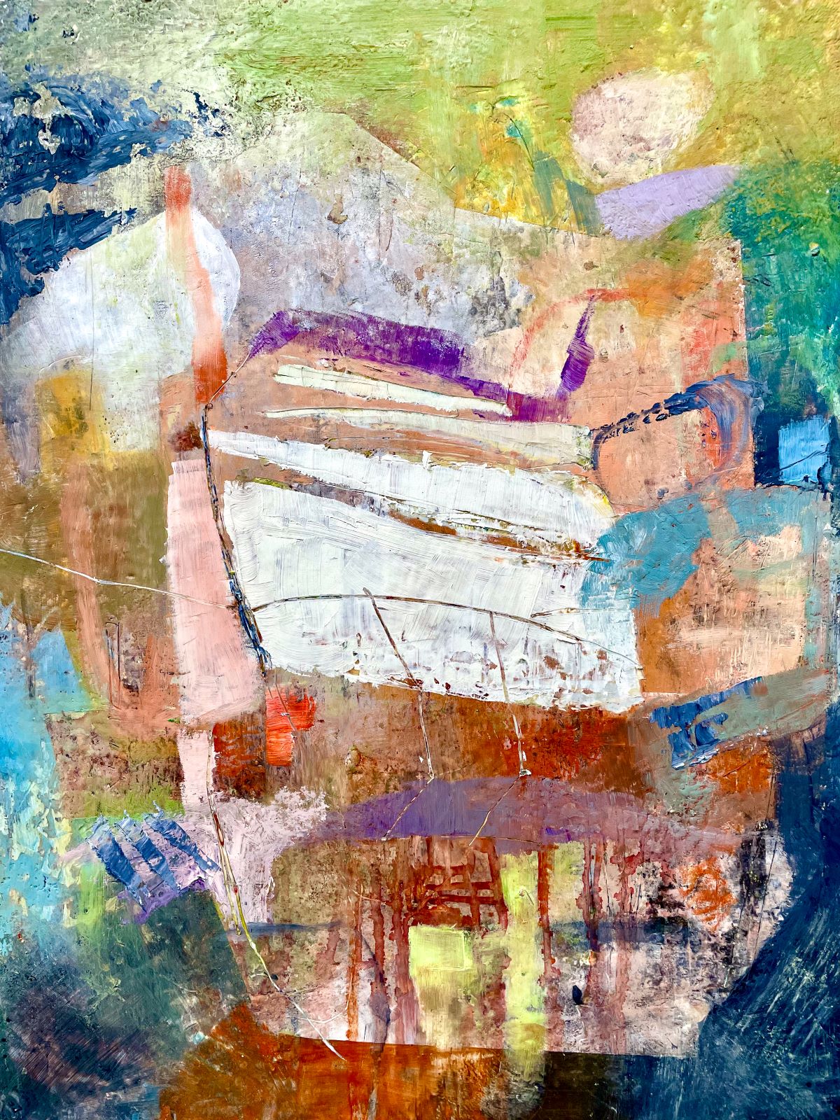 encaustic abstract painting
