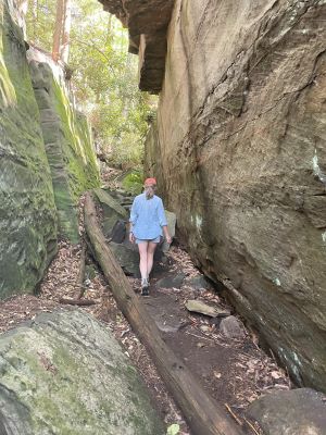 Walking among boulders