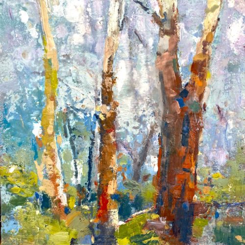 encaustic tree painting by Anne Stine