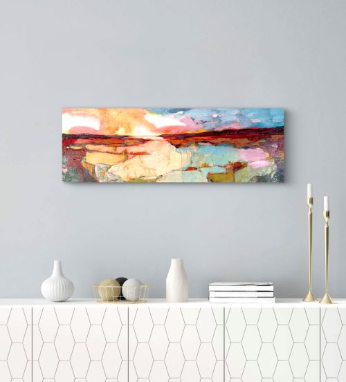 encaustic sunset painting