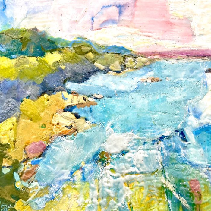 Encaustic waterscape by Anne Stine