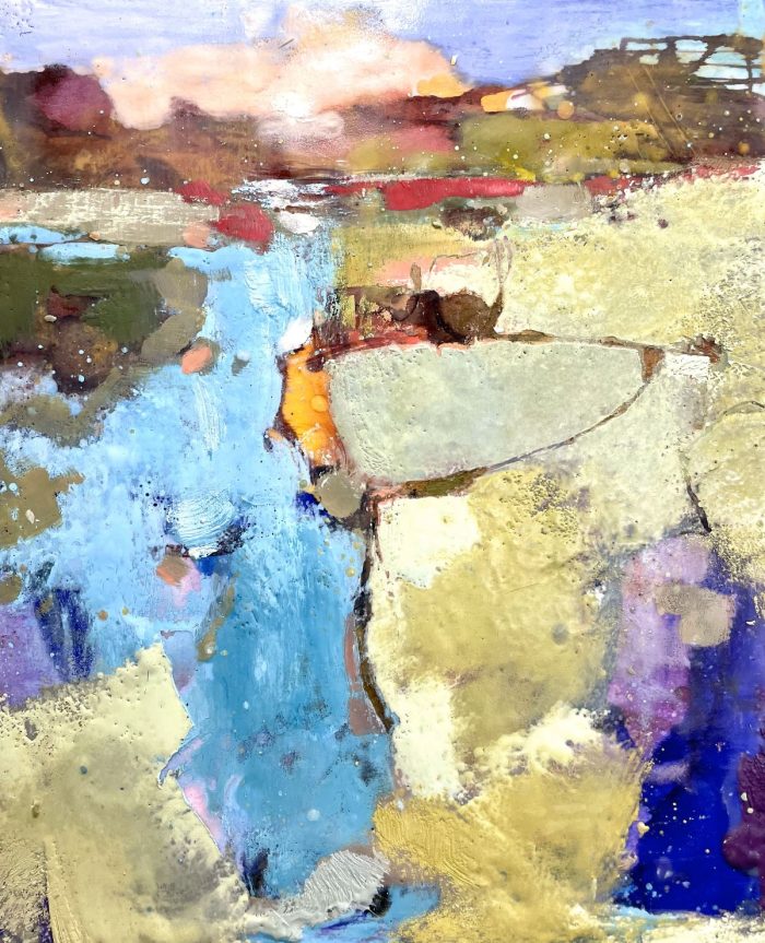 Encaustic abstract painting by Anne Stine