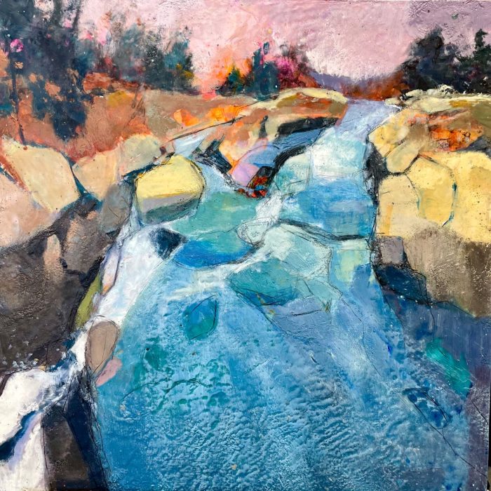 encaustic stream painting by Anne Stine