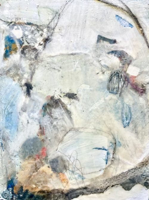 abstract encaustic painting by Anne Stine