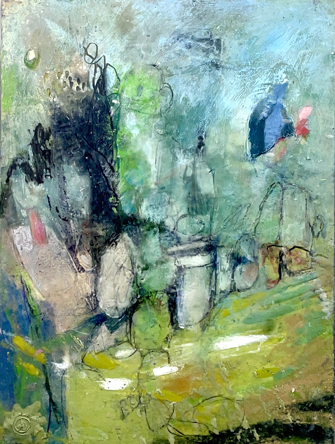 encaustic abstract painting