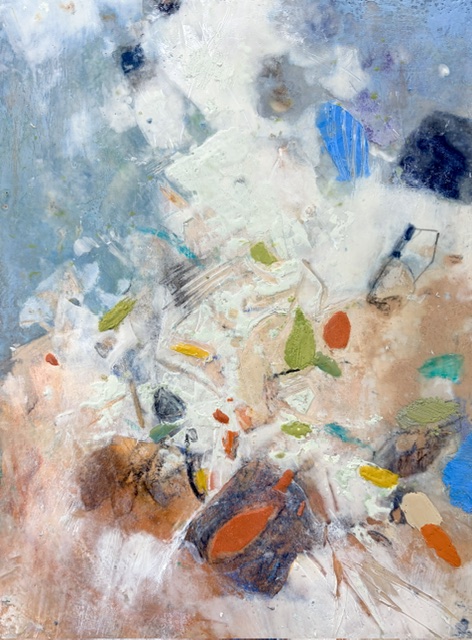 encaaustic abstract painting based on nature