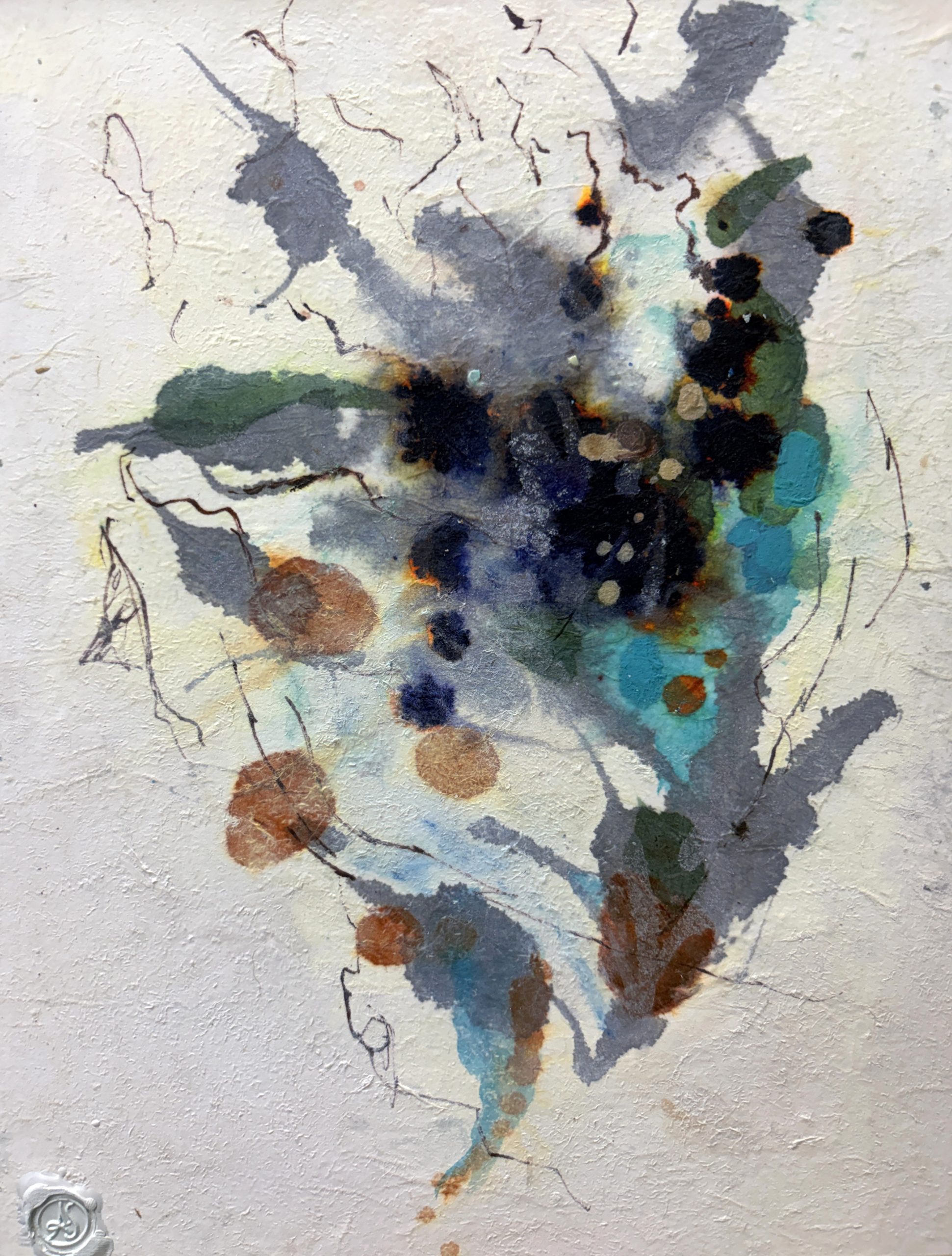 encaustic foliage painting